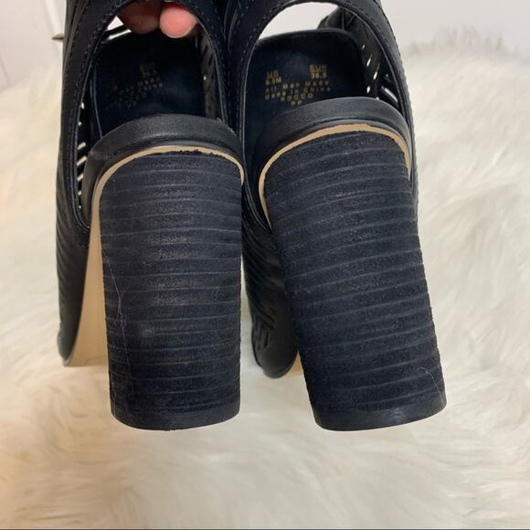 Sam Edelman Rocco Black Vegan Leather Cut Out Peep Toe Sandals Size 6.5 - Picture 5 of 7